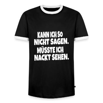 Party Spruch Männer Fun Geschenkidee - Männer Kontrast-T-Shirt - Schwarz/Weiß - Vorne - AI Model Female 172 light (172cm) & AI Model Male 178 light (178cm)
