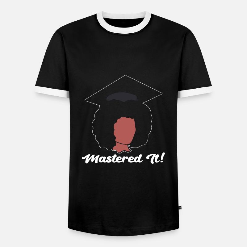Master Studium Abschlussfeier - Männer Kontrast-T-Shirt - Schwarz/Weiß