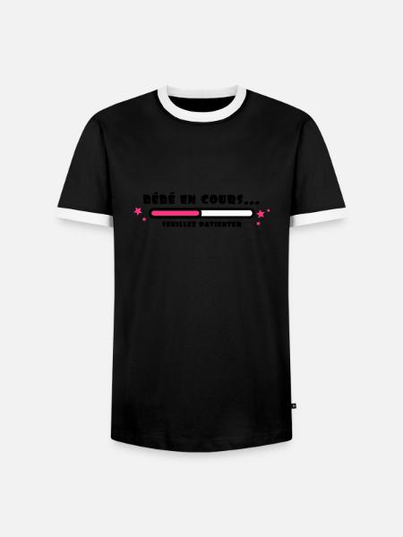 bébé en cours - T-shirt contrasté Homme - noir/blanc