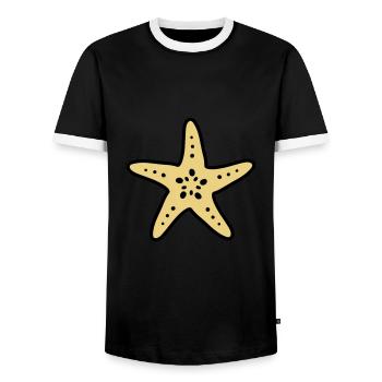 mer étoiles océan mer plage plongée - T-shirt contrasté Homme - noir/blanc - Devant - AI Model Female 172 light (172cm) & AI Model Male 178 light (178cm)