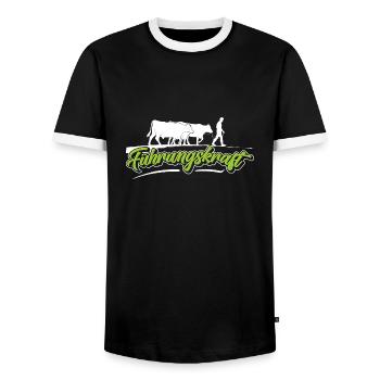 Landwirt Bauer Viehzüchter Milchbauer Geschenkidee - Männer Kontrast-T-Shirt - Schwarz/Weiß - Vorne - AI Model Female 172 light (172cm) & AI Model Male 178 light (178cm)