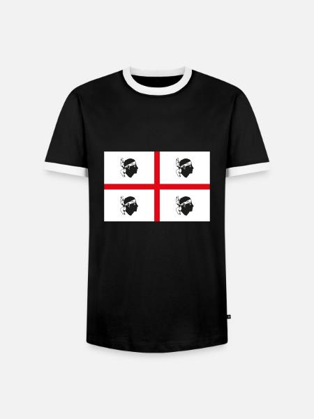 Drapeau de la Sardaigne - T-shirt contrasté Homme - noir/blanc