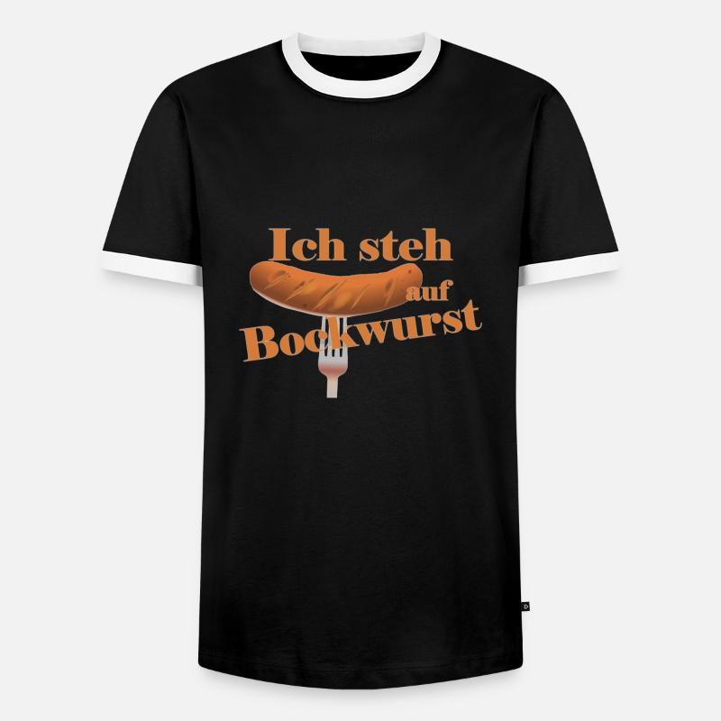 Bockwurst Freunde - Männer Kontrast-T-Shirt - Schwarz/Weiß