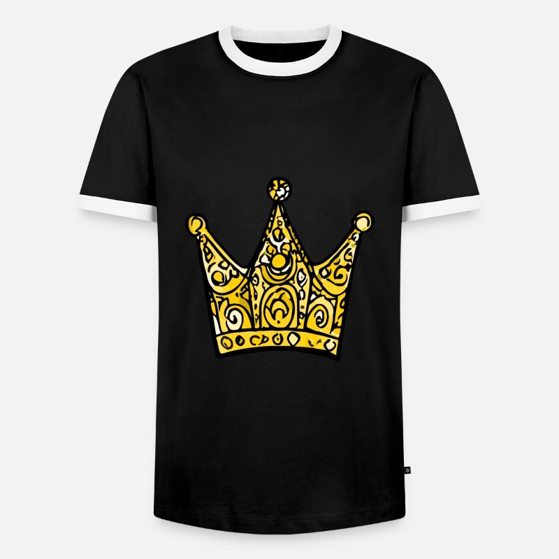 Crown Drawing Icon - Men's Ringer Shirt - black/white