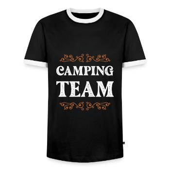 Camping Crew - Men's Ringer Shirt - black/white - Front - AI Model Female 172 light (172cm) & AI Model Male 178 light (178cm)