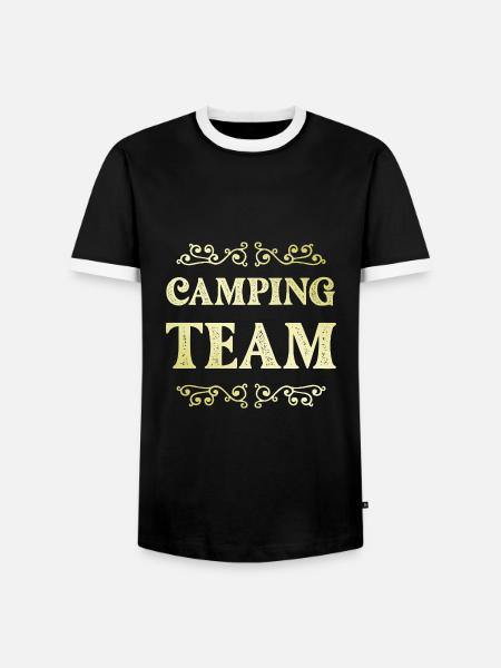 Camping Team - Männer Kontrast-T-Shirt - Schwarz/Weiß
