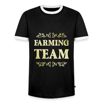 Équipe agricole - T-shirt contrasté Homme - noir/blanc - Devant - AI Model Female 172 light (172cm) & AI Model Male 178 light (178cm)