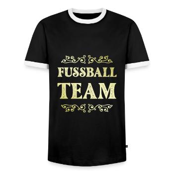 Soccer Team - Men's Ringer Shirt - black/white - Front - AI Model Female 172 light (172cm) & AI Model Male 178 light (178cm)