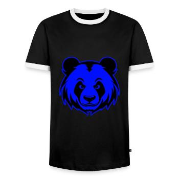 Panda Tier Porträt - Männer Kontrast-T-Shirt - Schwarz/Weiß - Vorne - AI Model Female 172 light (172cm) & AI Model Male 178 light (178cm)