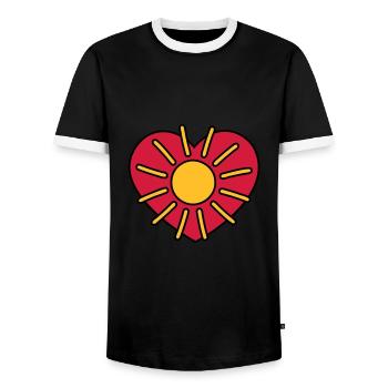 Sun sunshine - soleil - Men's Ringer Shirt - black/white - Front - AI Model Female 172 light (172cm) & AI Model Male 178 light (178cm)