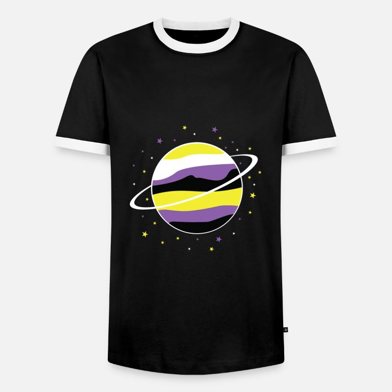 Nonbinary Planet Nonbinary Pride - Männer Kontrast-T-Shirt - Schwarz/Weiß