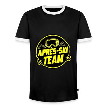 Après-ski Party Team Dire - T-shirt contrasté Homme - noir/blanc - Devant - AI Model Female 172 light (172cm) & AI Model Male 178 light (178cm)