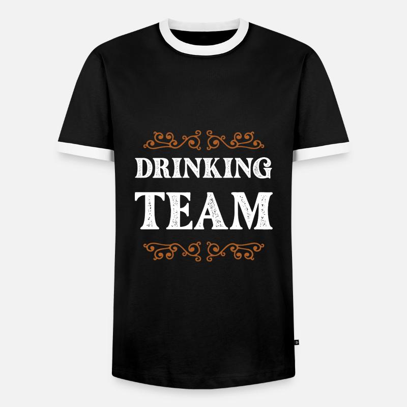 Drinking Crew - Men's Ringer Shirt - black/white