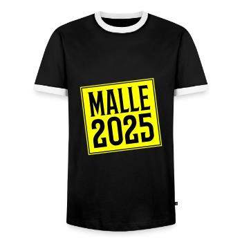Malle 2025 - T-shirt contrasté Homme - noir/blanc - Devant - AI Model Female 172 light (172cm) & AI Model Male 178 light (178cm)