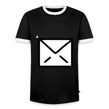 Letter letter symbol letter icon envelope message - Men's Ringer Shirt - black/white - Front - AI Model Female 172 light (172cm) & AI Model Male 178 light (178cm)