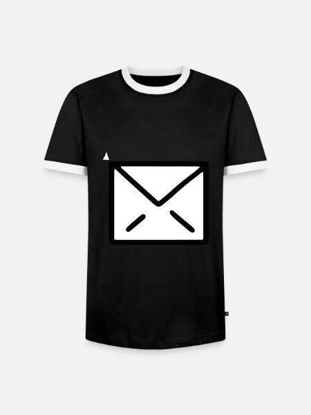 Messaggio di busta dell'icona dell'icona della lettera del simbolo della lettera - Maglietta Contrast da uomo - nero/bianco