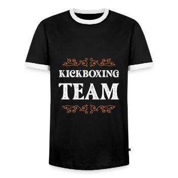 Équipe de kickboxing - T-shirt contrasté Homme - noir/blanc - Devant - AI Model Female 172 light (172cm) & AI Model Male 178 light (178cm)