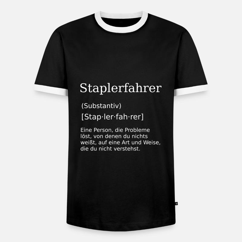 Staplerfahrer Gabelstapler Stapler - Männer Kontrast-T-Shirt - Schwarz/Weiß