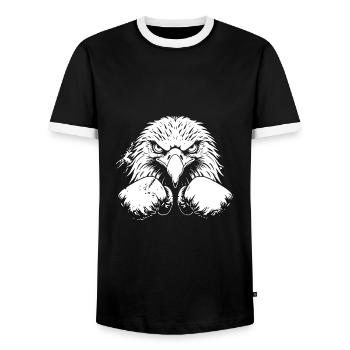Adler Boxer Boxen MMA Kampfsport - Männer Kontrast-T-Shirt - Schwarz/Weiß - Vorne - AI Model Female 172 light (172cm) & AI Model Male 178 light (178cm)