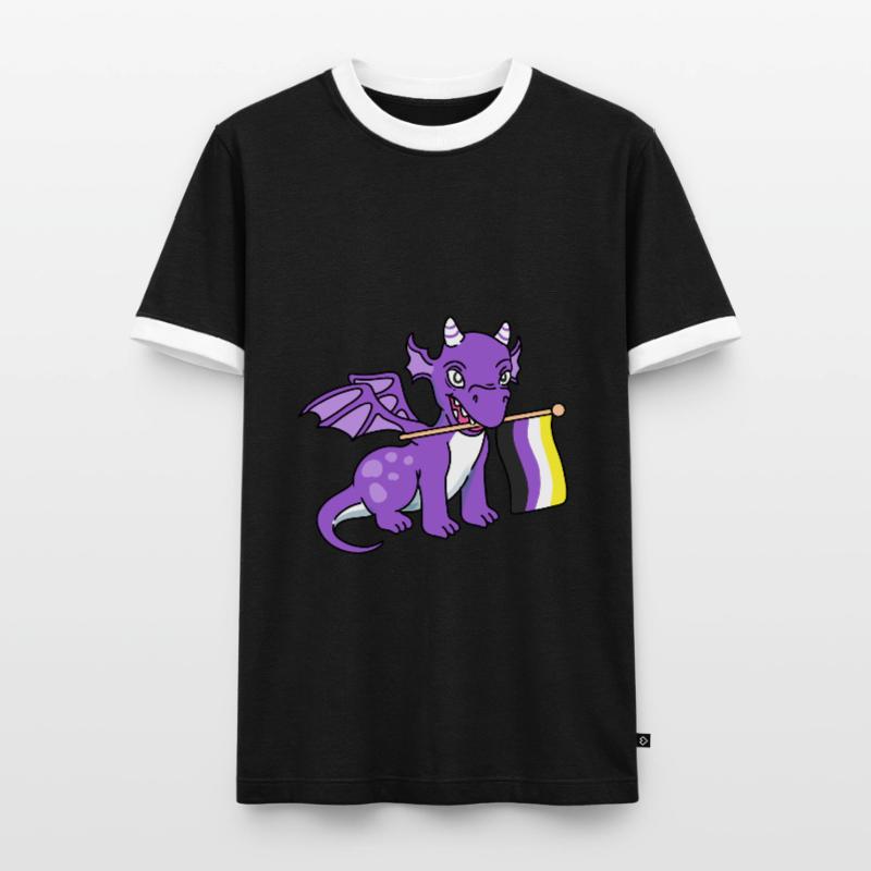Nonbinary Pride Drache Nonbinary Pride Männer Kontrast-T-Shirt