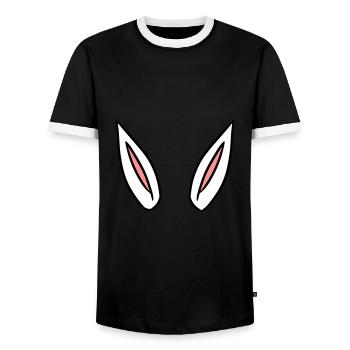 Oreilles de lapin idée de cadeau rabbit ears - T-shirt contrasté Homme - noir/blanc - Devant - AI Model Female 172 light (172cm) & AI Model Male 178 light (178cm)