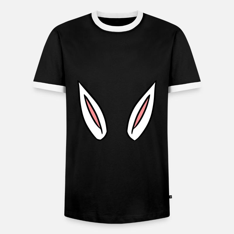 ears gift idea rabbit ears - Men's Ringer Shirt - black/white