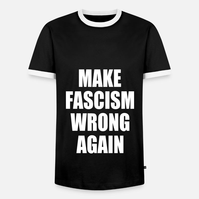 make fascism wrong again - Männer Kontrast-T-Shirt - Schwarz/Weiß