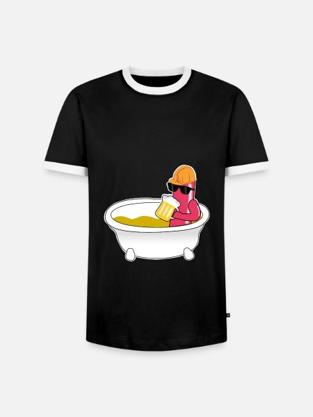 Wurst im Senfbad - Männer Kontrast-T-Shirt - Schwarz/Weiß