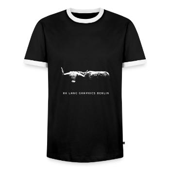 RKL Highland Cattle - Männer Kontrast-T-Shirt - Schwarz/Weiß - Vorne - AI Model Female 172 light (172cm) & AI Model Male 178 light (178cm)