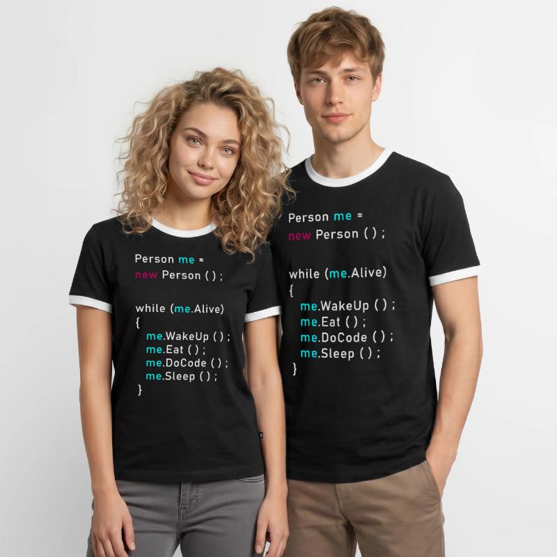 Person me = new person (); Programming Code Java Men's Ringer Shirt