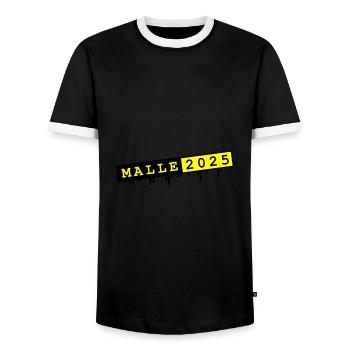 Malle 2025 - Men's Ringer Shirt - black/white - Front - AI Model Female 172 light (172cm) & AI Model Male 178 light (178cm)