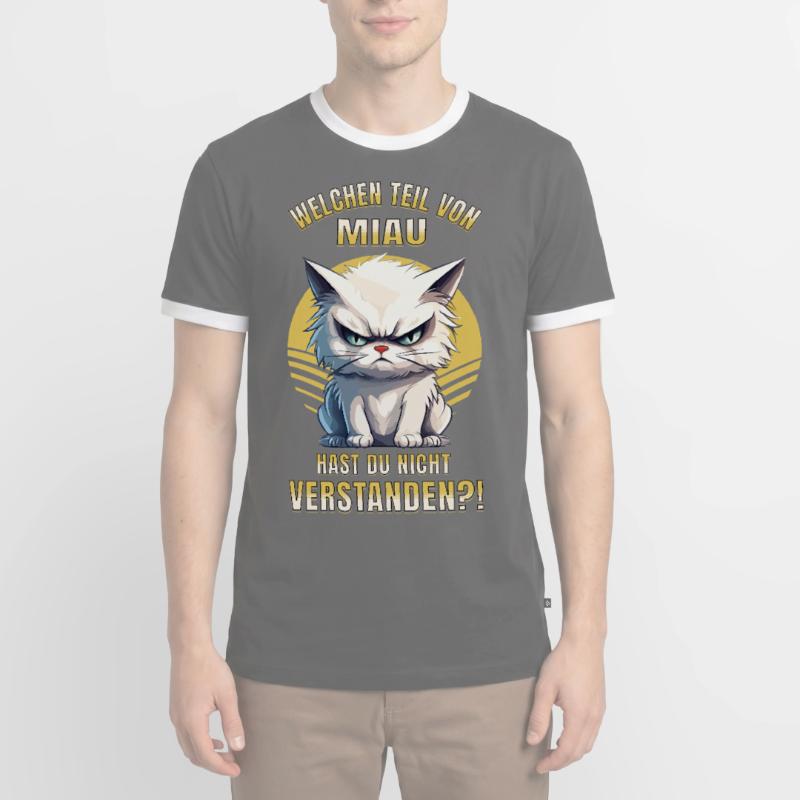 Cat, Grumpy, Grumpy, Grumpy, Meow, Funny Men's Ringer Shirt