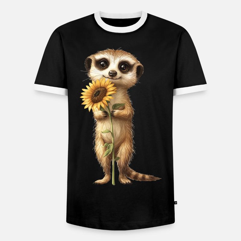 Roter Panda - Männer Kontrast-T-Shirt - Schwarz/Weiß