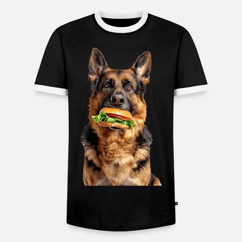 Deutscher Schäferhund - Männer Kontrast-T-Shirt - Schwarz/Weiß