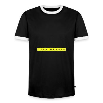 Team Mitglied Symbol - Männer Kontrast-T-Shirt - Schwarz/Weiß - Vorne - AI Model Female 172 light (172cm) & AI Model Male 178 light (178cm)