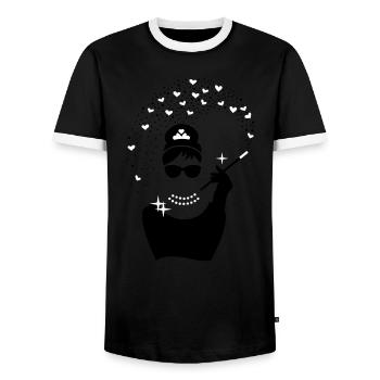 Diamant Girl - Juwelen Prinzessin - Schmuck - Männer Kontrast-T-Shirt - Schwarz/Weiß - Vorne - AI Model Female 172 light (172cm) & AI Model Male 178 light (178cm)