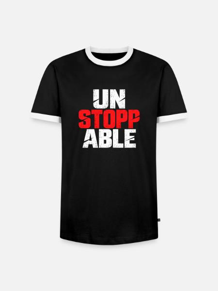 Unaufhaltsam Schriftzug Kontrast - Männer Kontrast-T-Shirt - Schwarz/Weiß