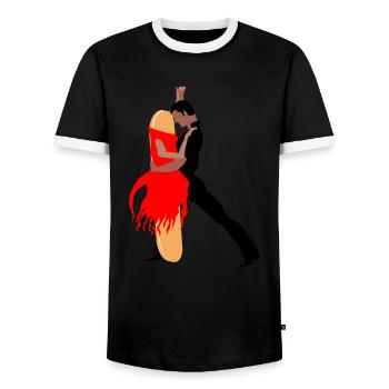 Pain cubain Pan Cubano Ay Cubano Cuba - T-shirt contrasté Homme - noir/blanc - Devant - AI Model Female 172 light (172cm) & AI Model Male 178 light (178cm)