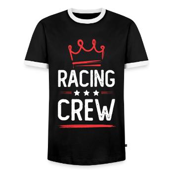 Équipage de course - T-shirt contrasté Homme - noir/blanc - Devant - AI Model Female 172 light (172cm) & AI Model Male 178 light (178cm)