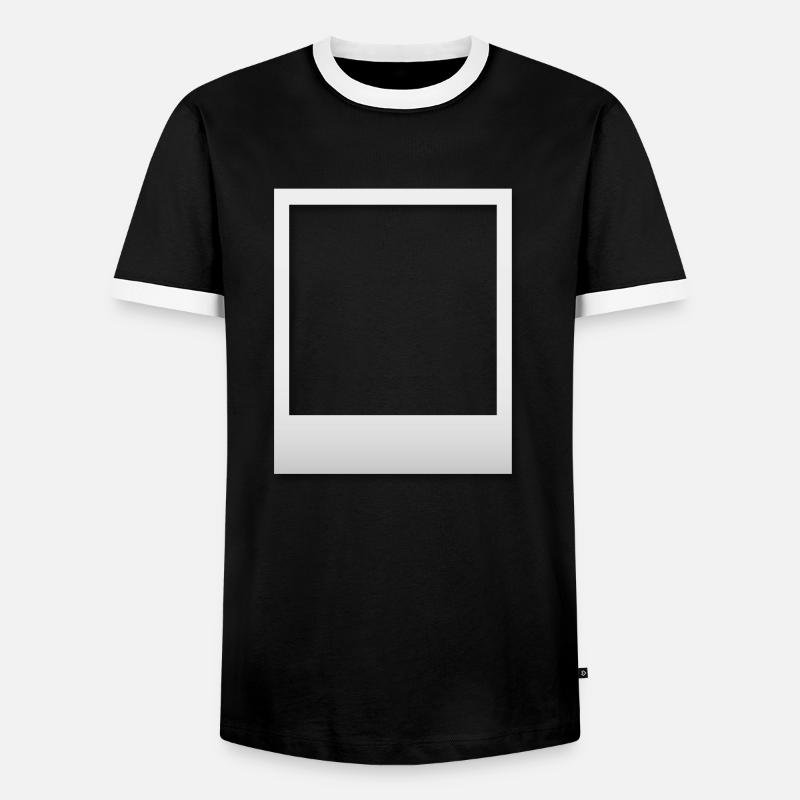 frame with shadow - Men's Ringer Shirt - black/white