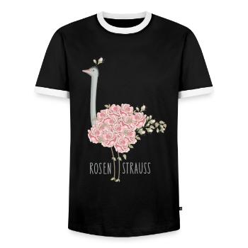 Rosen Strauß Wortspiel - Männer Kontrast-T-Shirt - Schwarz/Weiß - Vorne - AI Model Female 172 light (172cm) & AI Model Male 178 light (178cm)