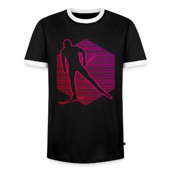 Ski de fond Classique Ski de fond féminin Patinage - T-shirt contrasté Homme - noir/blanc - Devant - AI Model Female 172 light (172cm) & AI Model Male 178 light (178cm)
