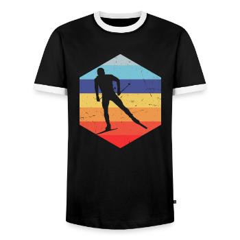 Ski de fond Ski de fond classique Ski de fond classique - T-shirt contrasté Homme - noir/blanc - Devant - AI Model Female 172 light (172cm) & AI Model Male 178 light (178cm)