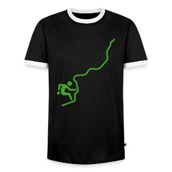 Bouldern Klettern Climbing Wandern - Männer Kontrast-T-Shirt - Schwarz/Weiß - Vorne - AI Model Female 172 light (172cm) & AI Model Male 178 light (178cm)