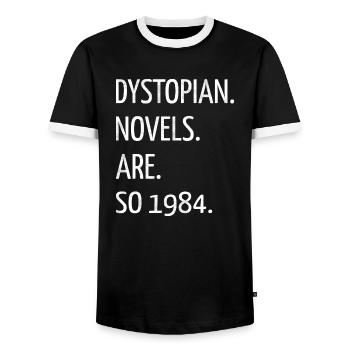 book lover better comics art feminine - Men's Ringer Shirt - black/white - Front - AI Model Female 172 light (172cm) & AI Model Male 178 light (178cm)