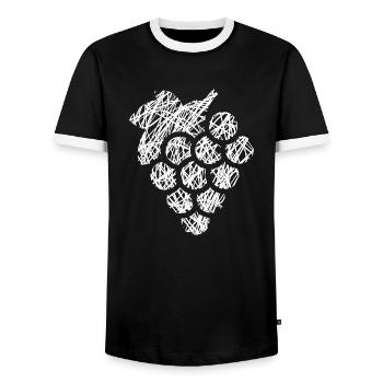 Grape Scribble Painted White Gift Idea - Men's Ringer Shirt - black/white - Front - AI Model Female 172 light (172cm) & AI Model Male 178 light (178cm)