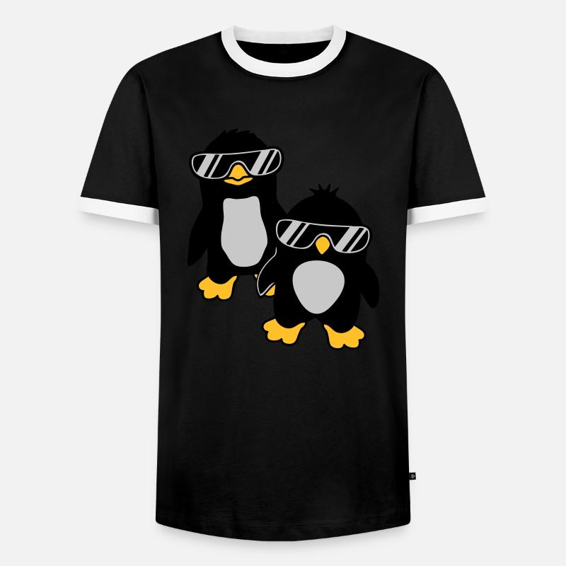 Penguins Crew 2 Friends - Men's Ringer Shirt - black/white