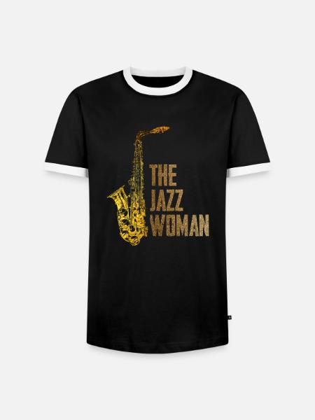 Jazz Frau - Männer Kontrast-T-Shirt - Schwarz/Weiß