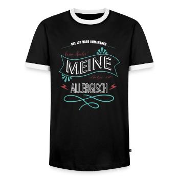 geburtstag geschenk seekatze raubkatze lustig spaß - Männer Kontrast-T-Shirt - Schwarz/Weiß - Vorne - AI Model Female 172 light (172cm) & AI Model Male 178 light (178cm)