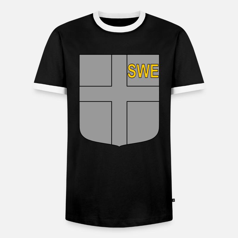 eng tactical shield - Men's Ringer Shirt - black/white